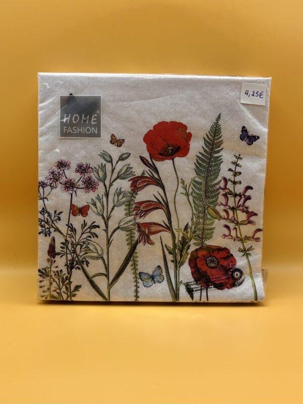 Paquet de serviettes coquelicot