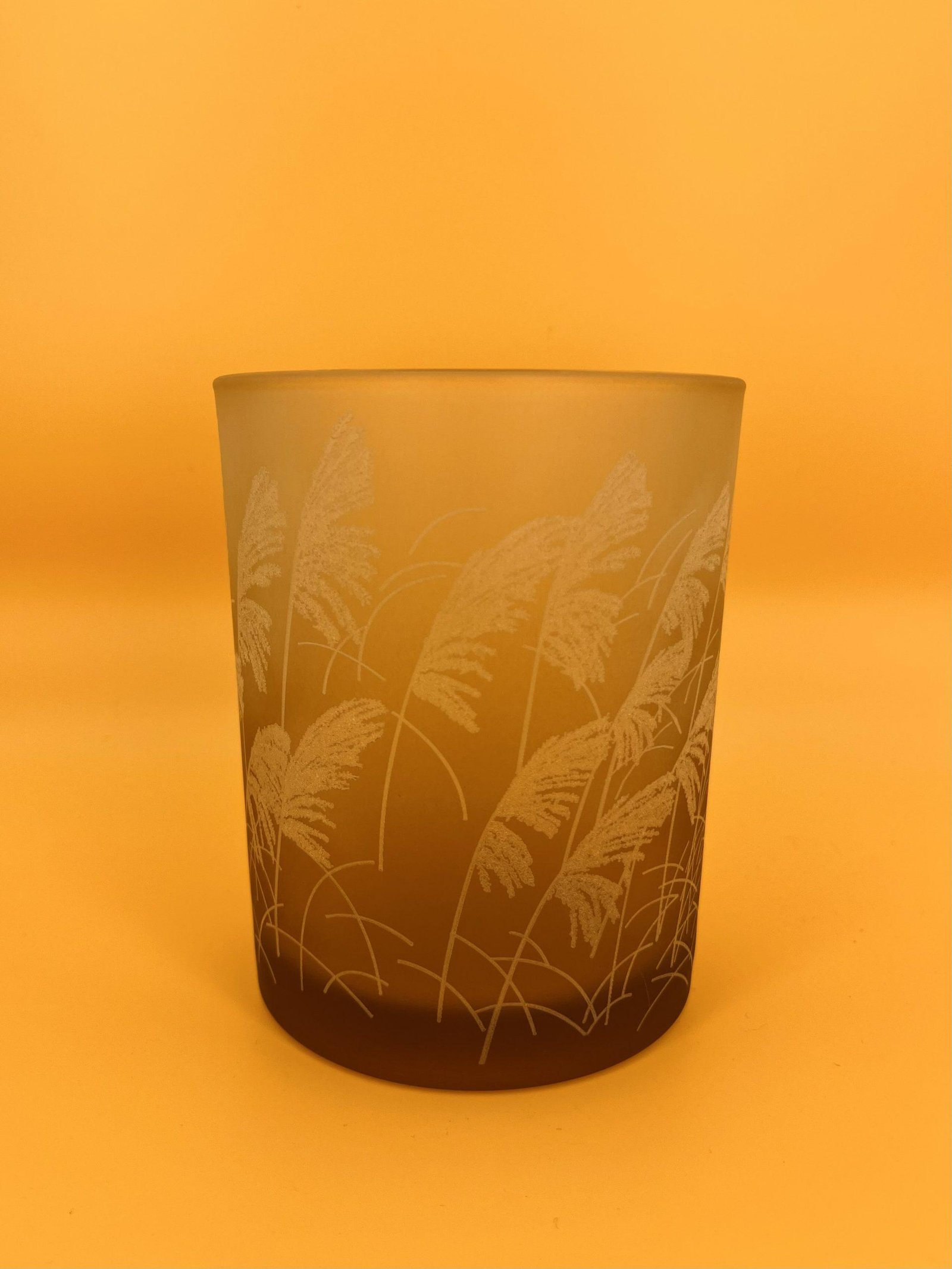 Photophore en verre motif feuilles au vent (moyen)