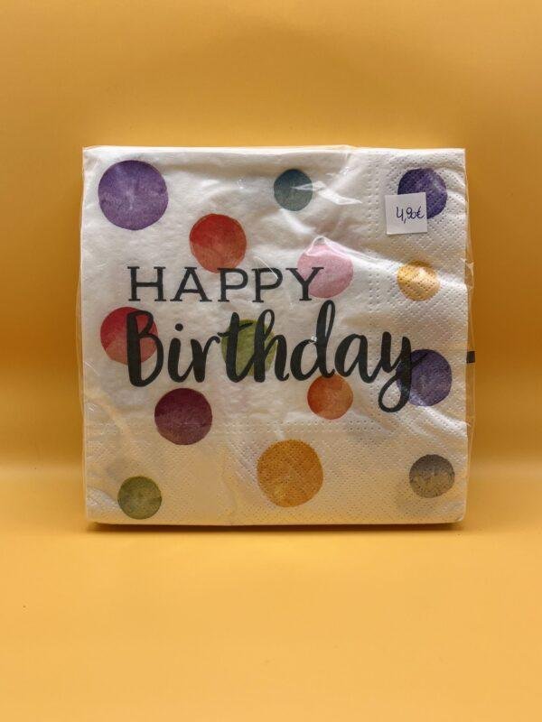 Paquet de serviettes Happy Birthday