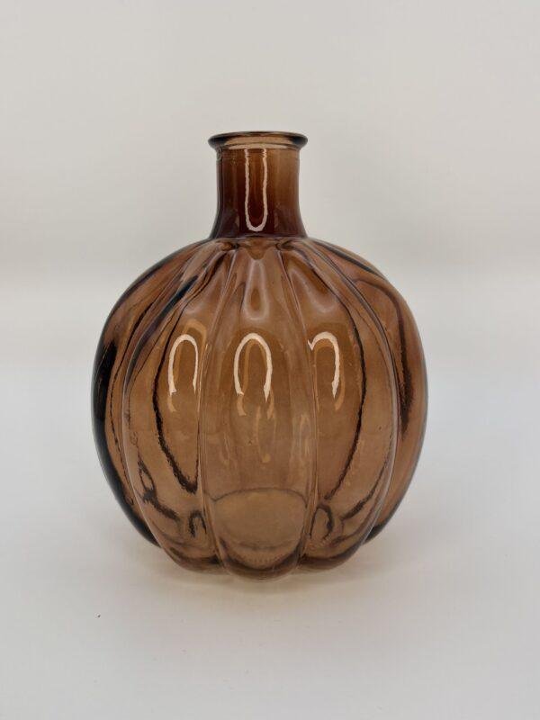 Vase citrouille translucide marron