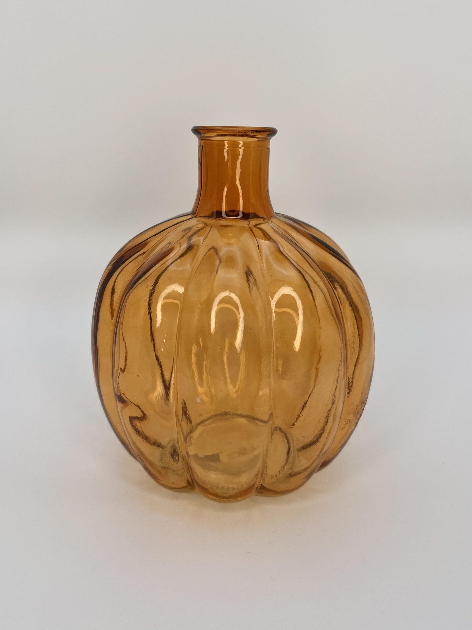 Vase citrouille translucide orange