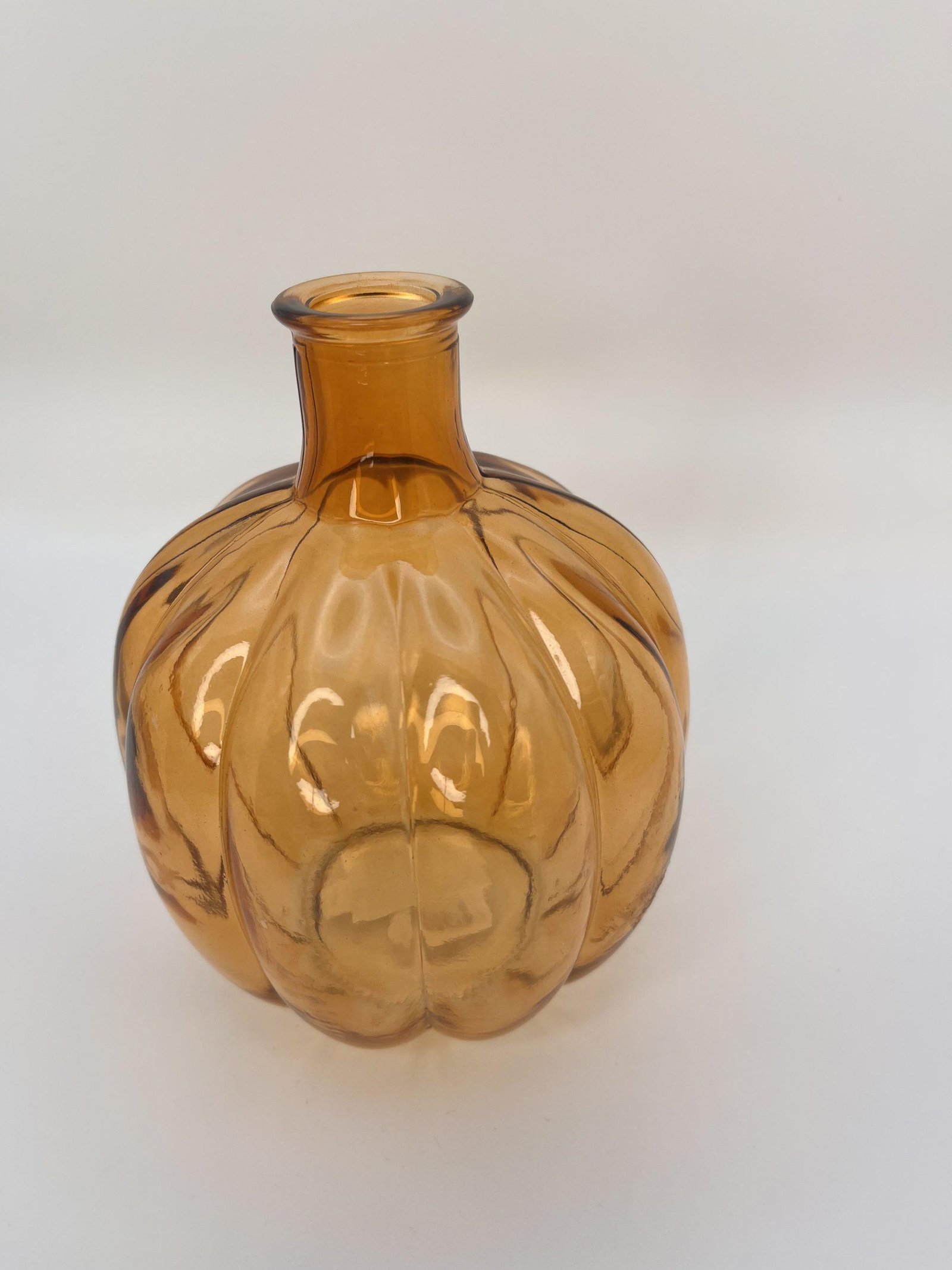 Vase citrouille translucide orange