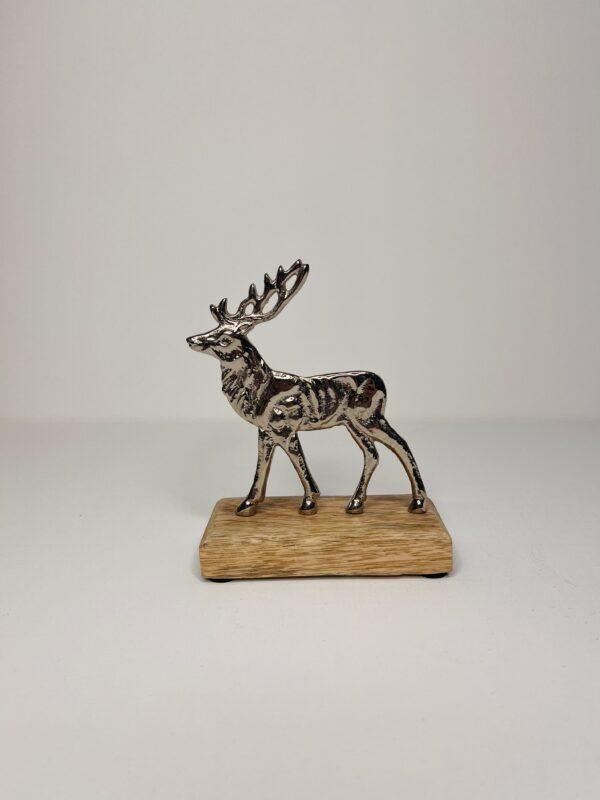 Cerf Argenté sur bois