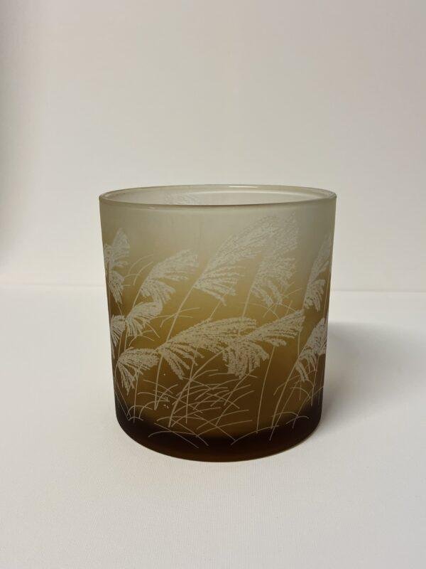 Photophore en verre motif feuilles au vent (grand)