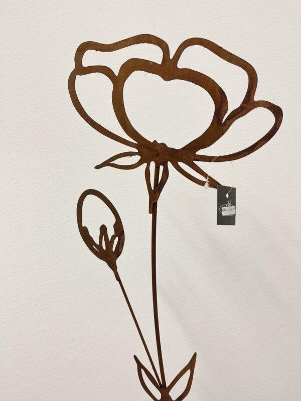 Fleurs pavot en acier Corten
