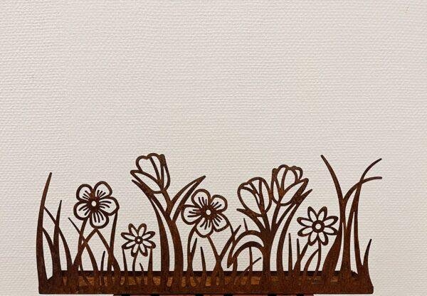 Jardinière fleuries en acier Corten