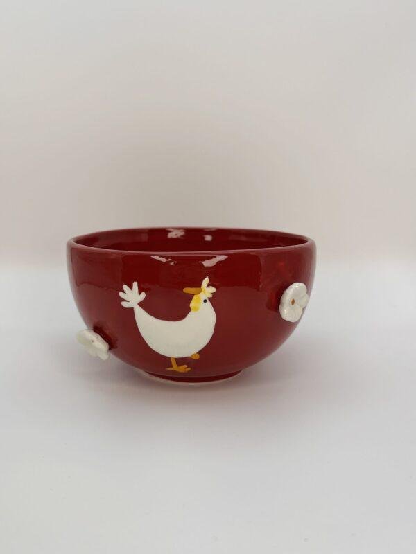 Bol en céramique – Poules & Fleurs