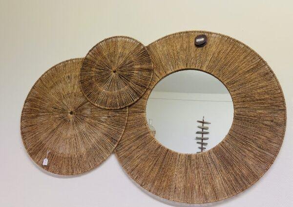 Miroir trio en jute