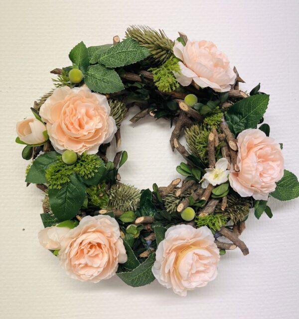 Couronne fleurs roses