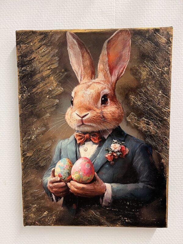 Peinture sur toile - Lapin élégant