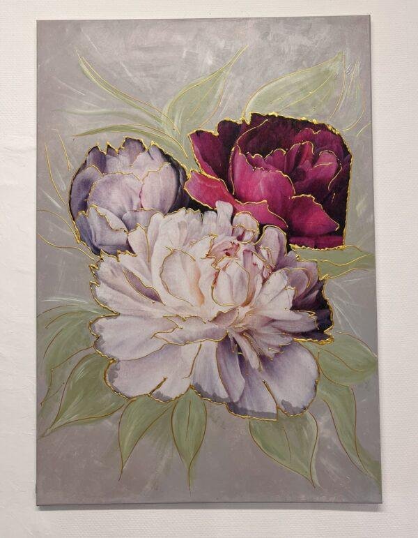 Peinture sur toile - Pivoine