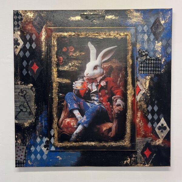 Peinture sur toile - Le lapin d'Alice