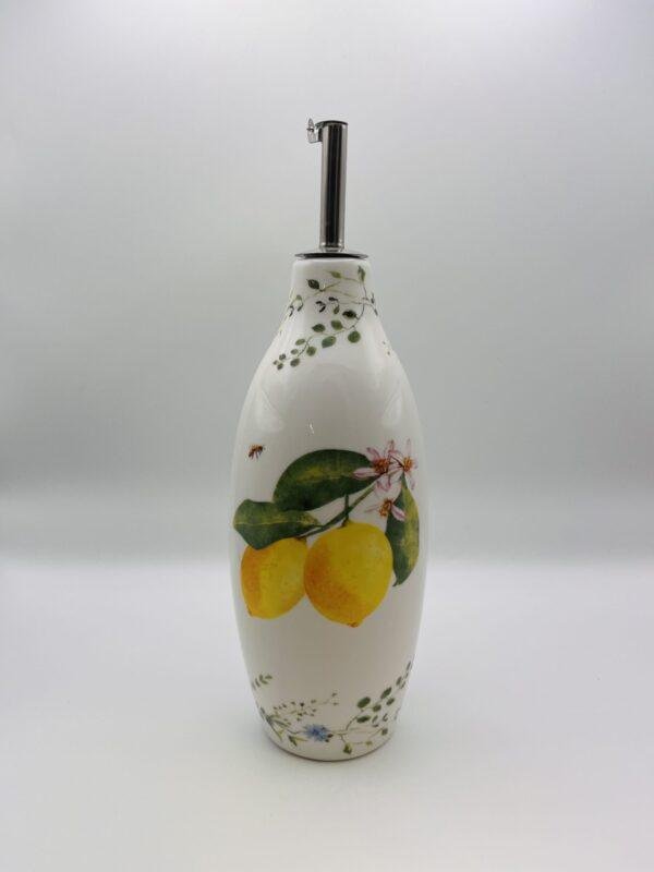 Bouteille huile d'olive en porcelaine - Citrons