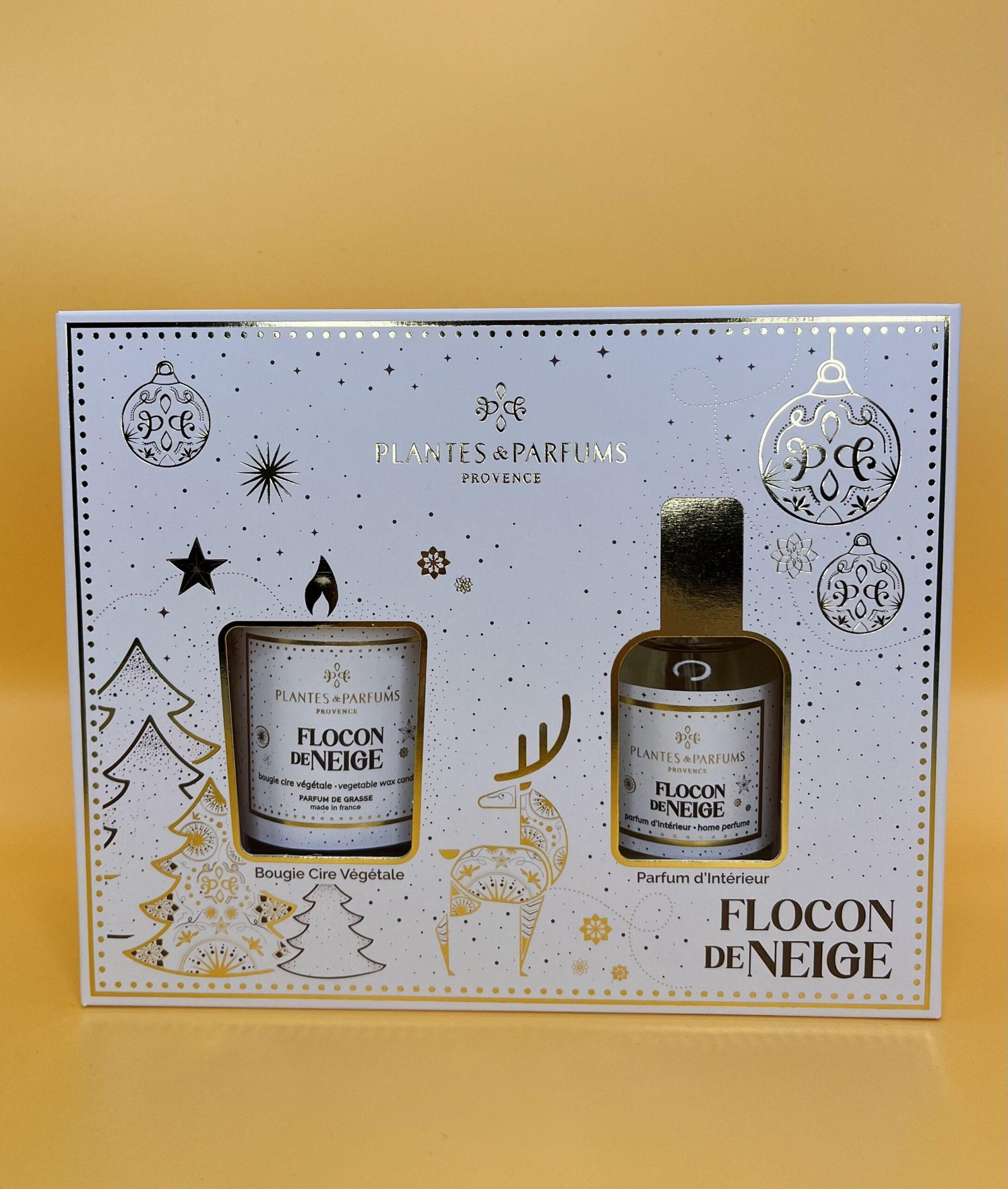 Coffret bougie + parfum d'intérieur - Flocon de neige