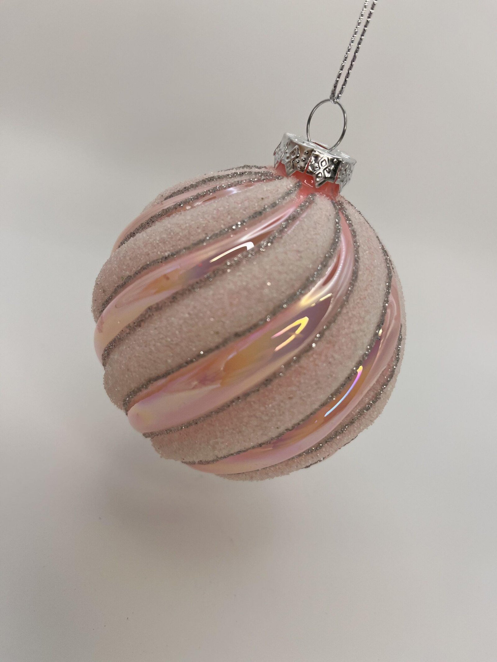 Boule de Noel Rose - Rayures torsadées – Image 2