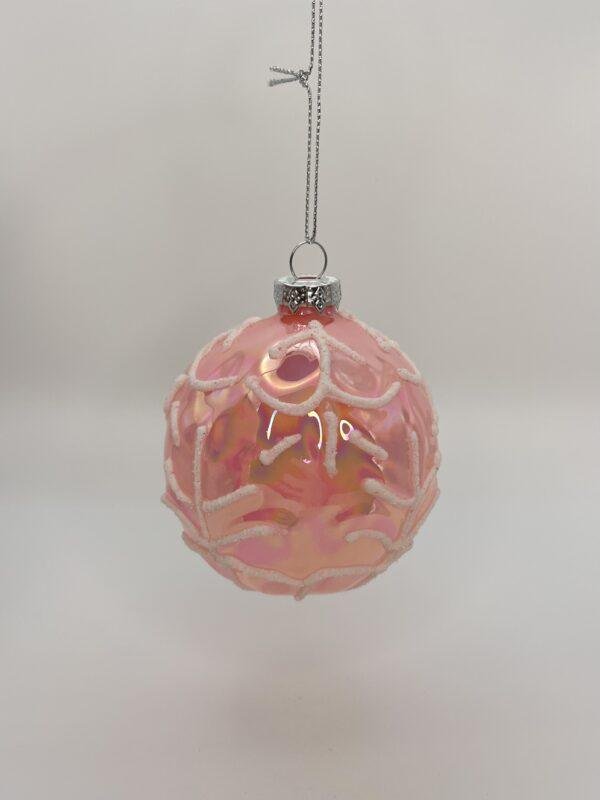 Boule de Noël rose - Sapins