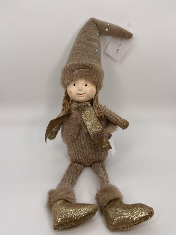 Peluche fillette à bonnet étoilé