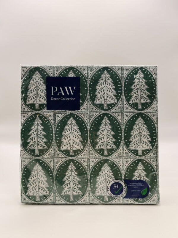 Paquet de serviettes "Sapins de noël verts"