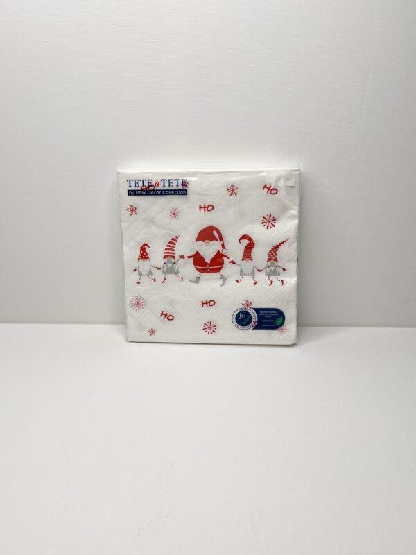 Paquet de serviettes "Père Noël et gnômes"
