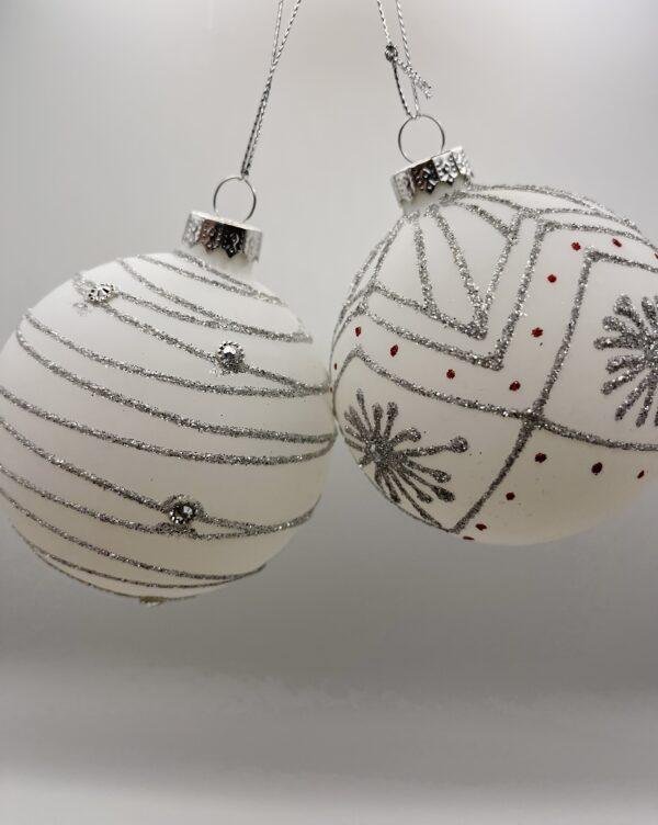 Duo de Boule de Noël blanche