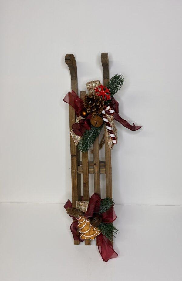 Luge en bois "Noël d'antan"