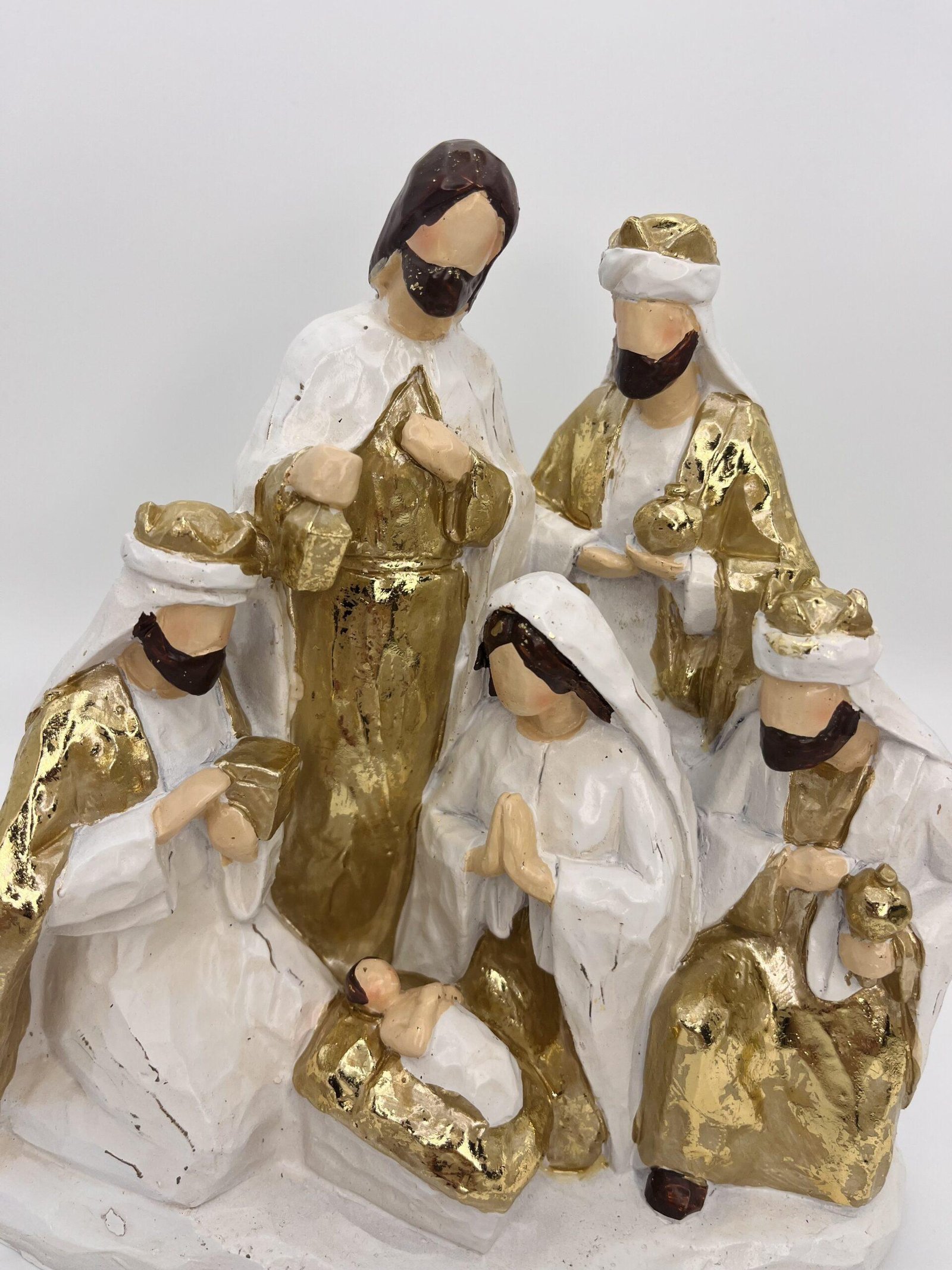 Crèche nativité blanche et or – Image 2