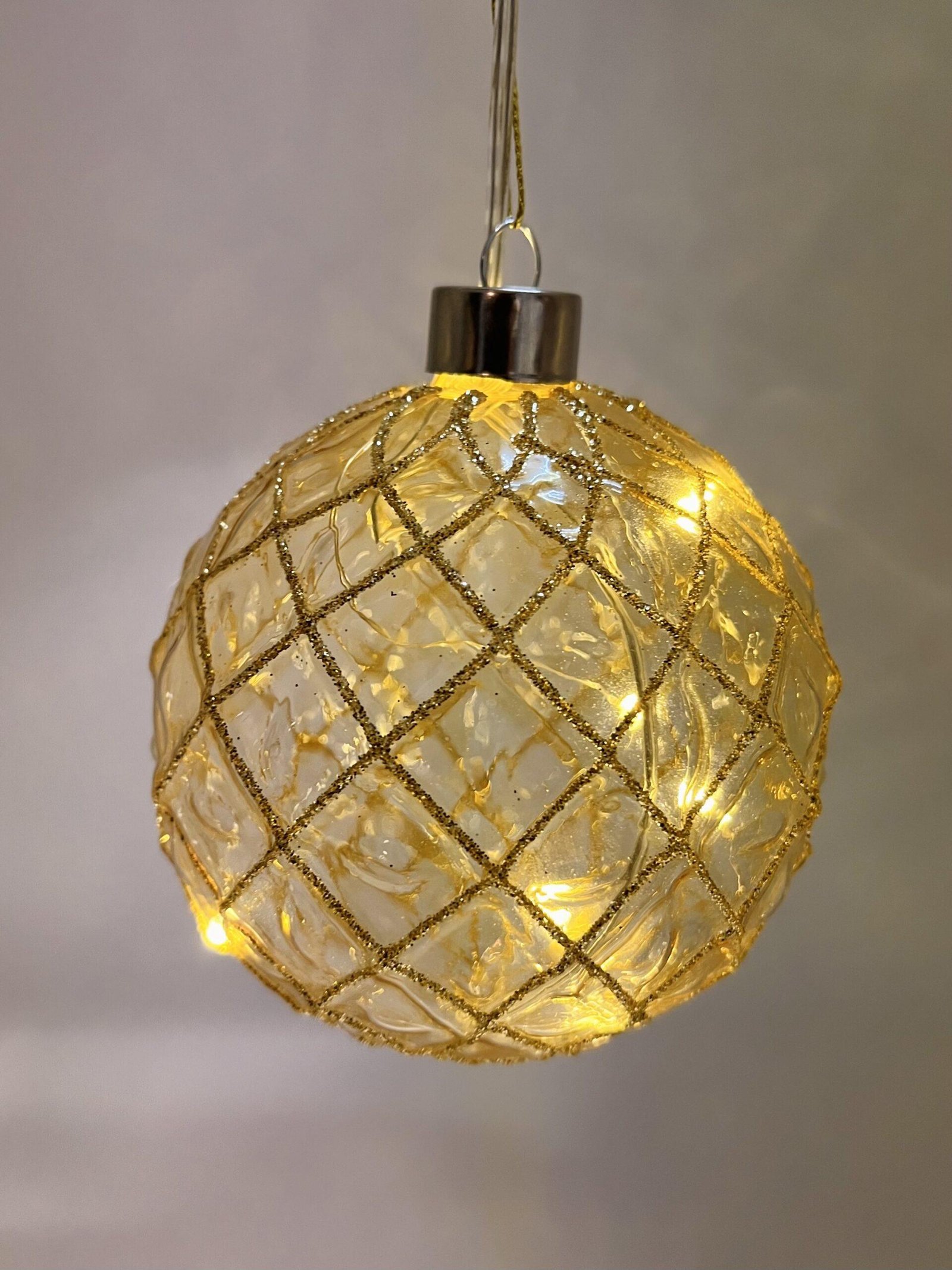 Boule de Noël LED - Verre doré
